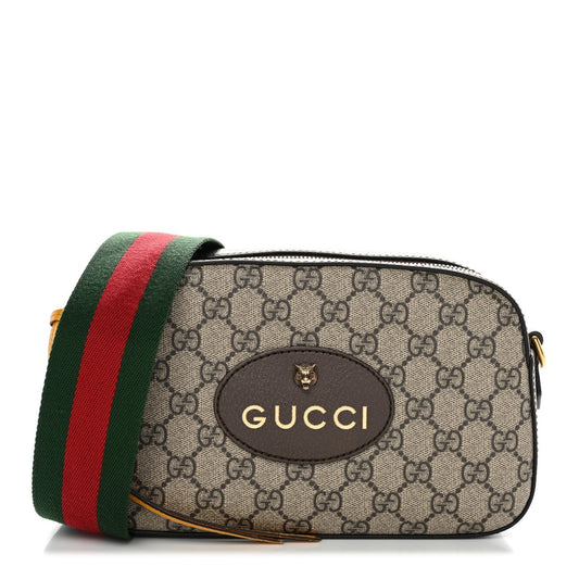 GG Supreme Monogram Web Neo Vintage Shoulder Bag Beige New Acero Crop