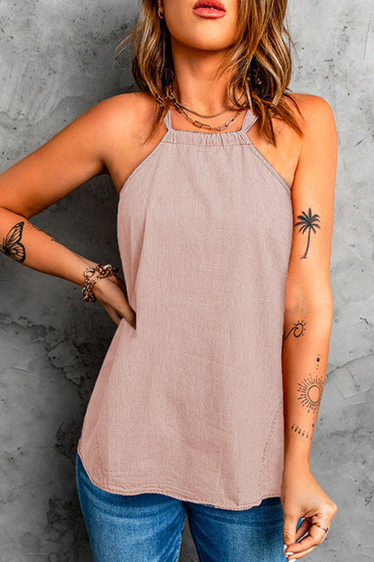 Halter Solid Sleeveless Summer Top