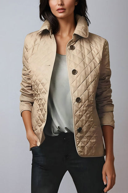 Chaqueta ajustada de mezcla de algodón para mujer para otoño e invierno
