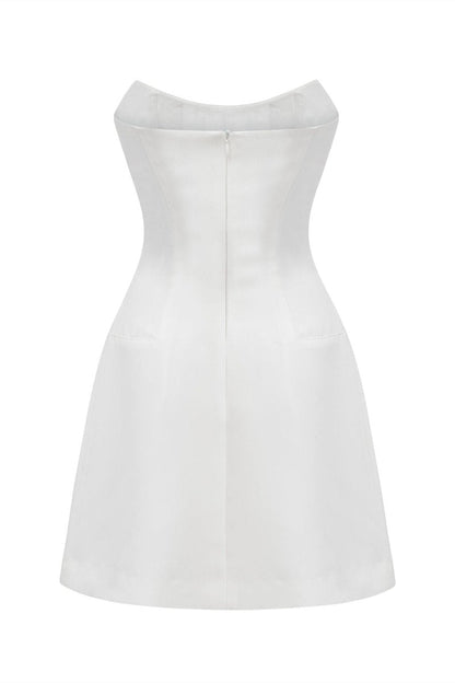 Vestido mini sin mangas con adornos de cristal de Frances 