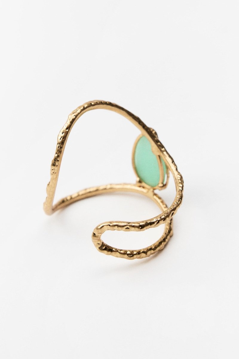 Pulsera texturizada con piedras preciosas 