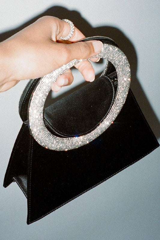 Bolso de satén con lazo Gladys Diamante 