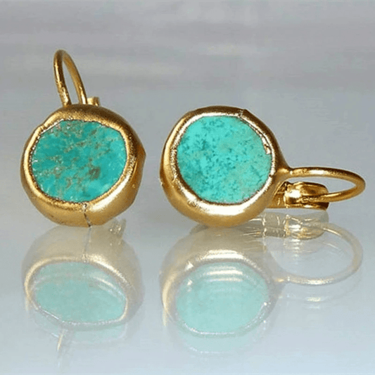Azaria™ | Gold Turquoise Stone Earrings