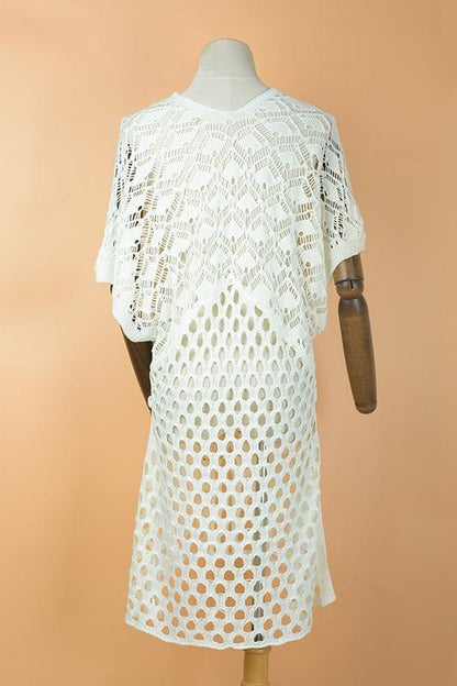 Vestido de crochet con cuello en V de Gwen 