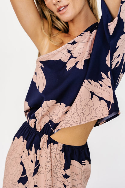 Halston Maxi Dress | Navy + Blush