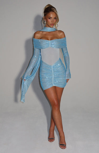 Hydra Mini Dress - Aqua
