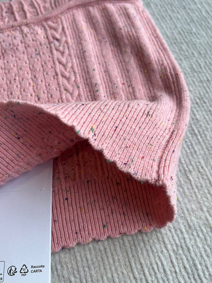 CC 25A Tank Top Pink Wool Gold Leaf
