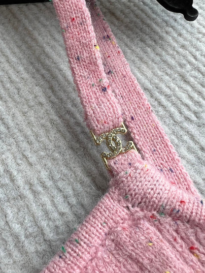 CC 25A Tank Top Pink Wool Gold Leaf