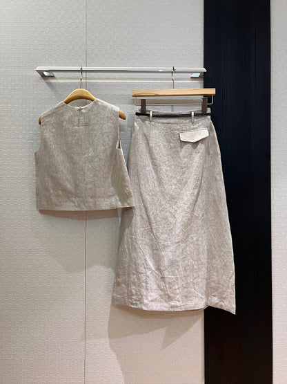 Loewe Set Red And Beige Linen