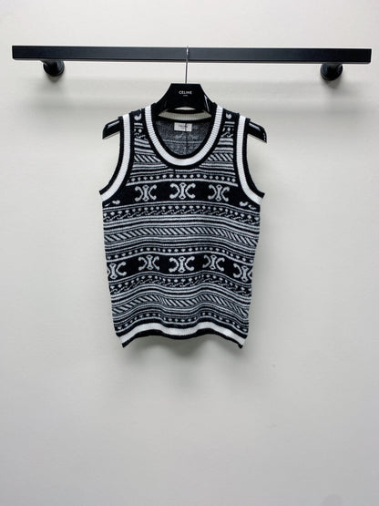 Celine 25 Sleeveless Knit Top Wool Polyester 277557