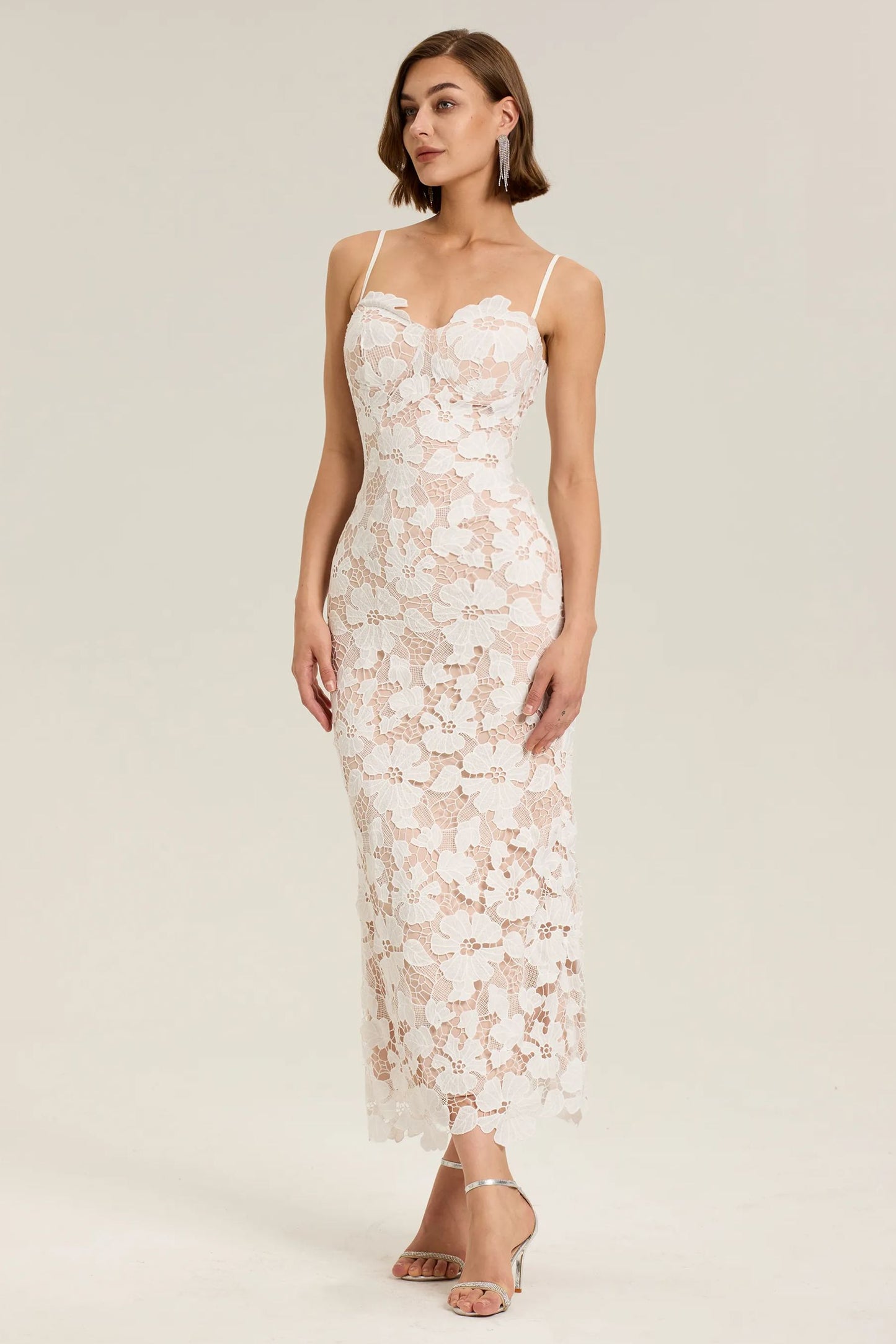 Amanda Floral Embroidered Lace Maxi Dress