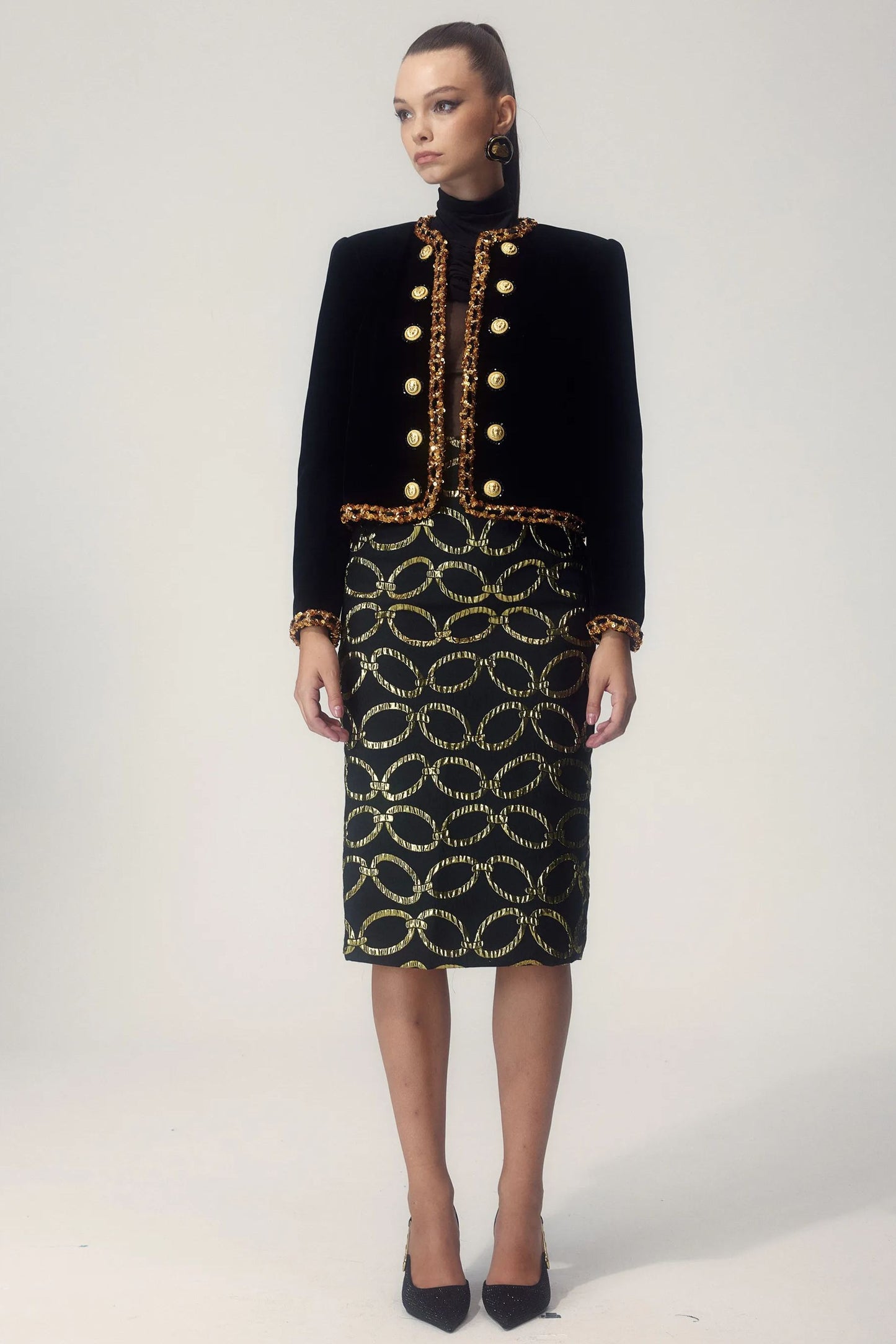 Falda tubo con estampado de cadena de Emma 