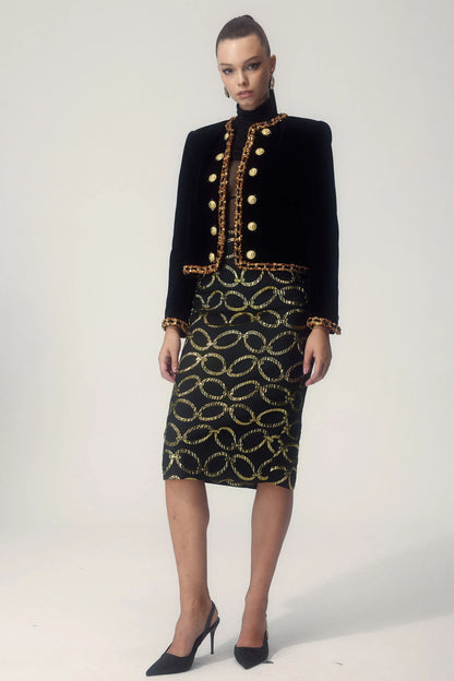 Falda tubo con estampado de cadena de Emma 