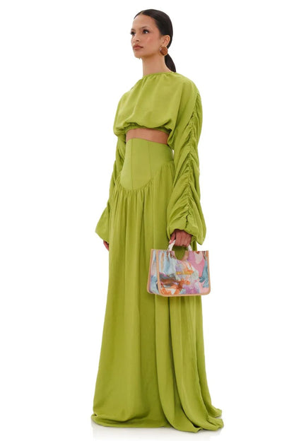 Myra Bubble Sleeve Maxi Skirt Set