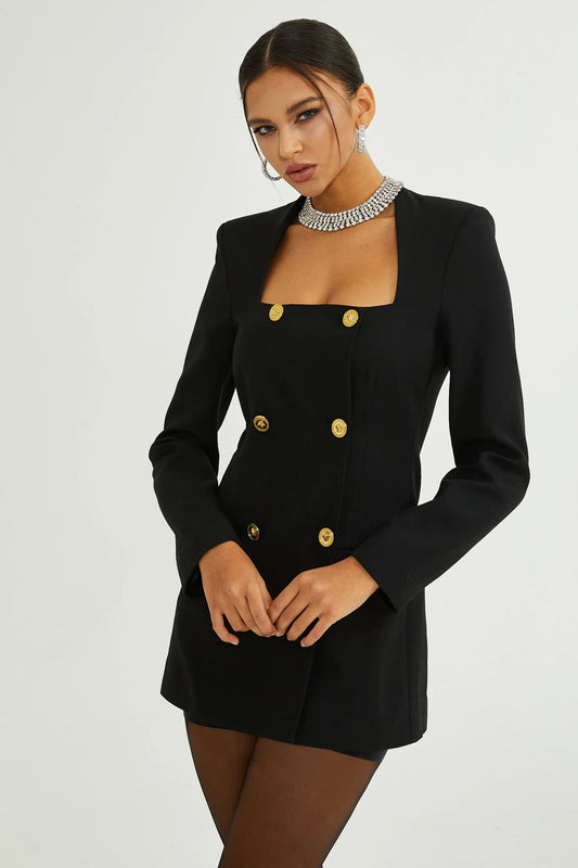Vestido mini blazer con cuello cuadrado Hedy 
