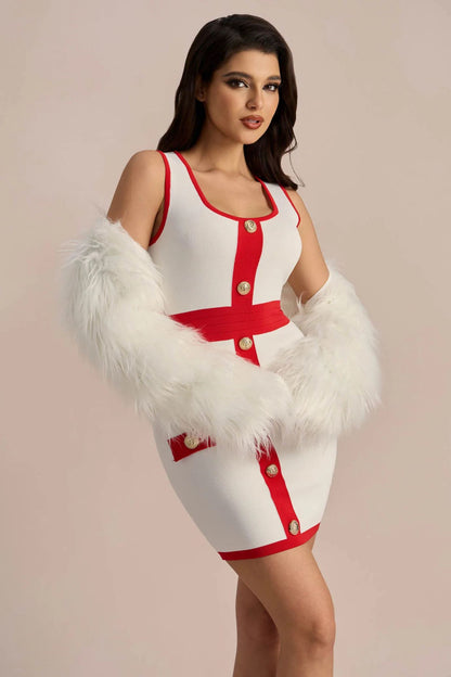 Vestido mini en contraste con escote en U de Lorraine 