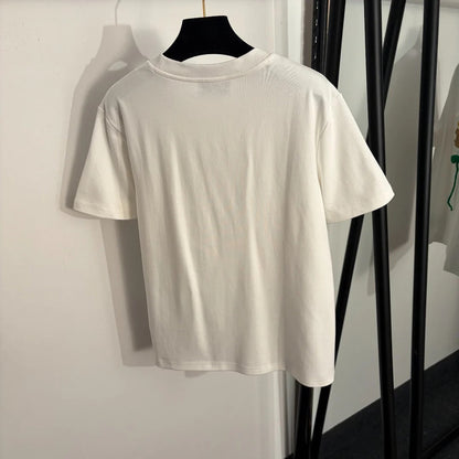 Chanel 2026 Hand-Crochet Chrysanthemum T-shirt White Cotton 150106