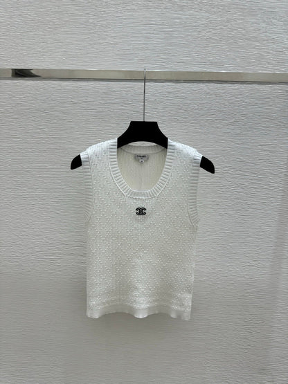 Chanel 2026 Round Neck Knitted Vest Viscose Polyamide 170631