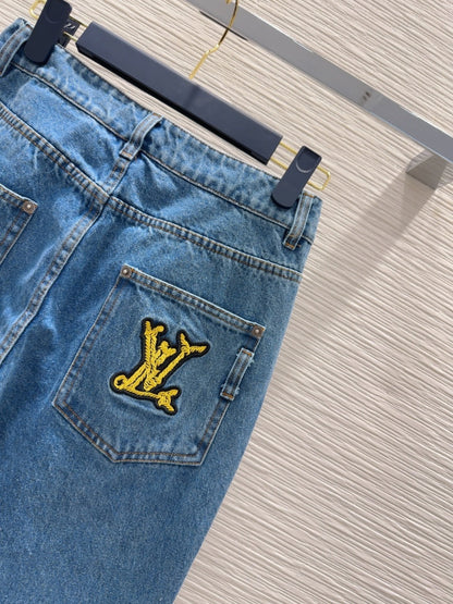 LV 25 Skinny Jeans Blue Cotton