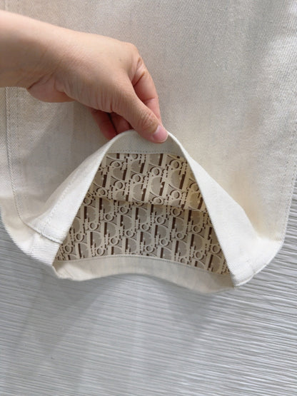 CD 2025 Pants Light Beige Cotton