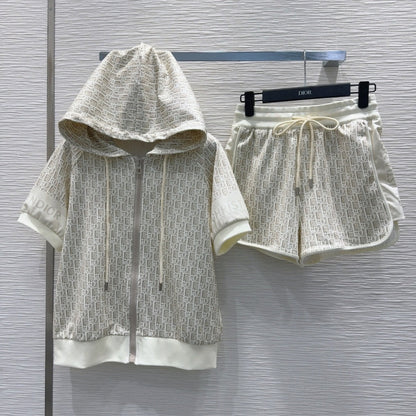 CD 25 Set Blue-Green and Beige Cotton