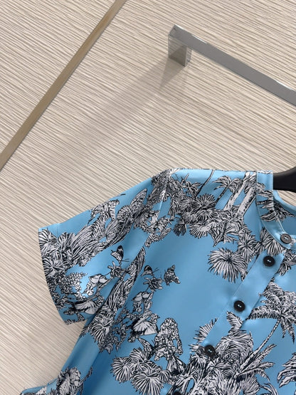 CD 25 Forest Dress Blue mix White Polyester