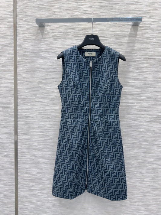 Fendi 25 Dress Blue Cotton