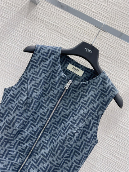 Fendi 25 Dress Blue Cotton