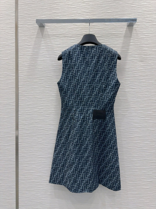 Fendi 25 Dress Blue Cotton