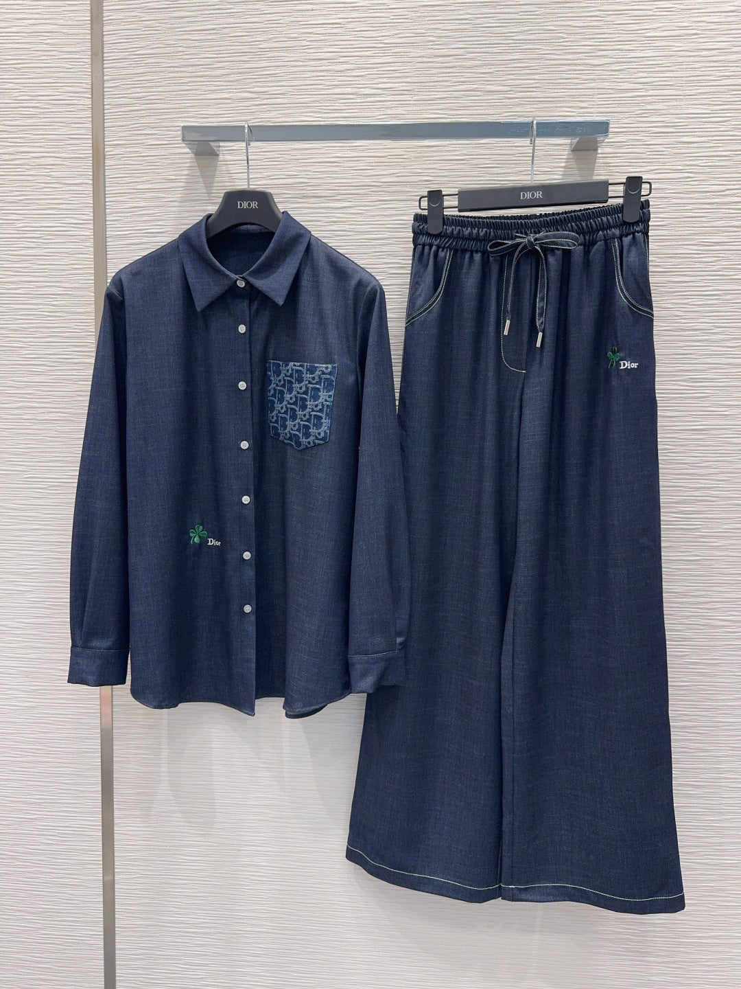 CD Wide-Leg Drawstring Dark Blue Polyester Viscose 351281