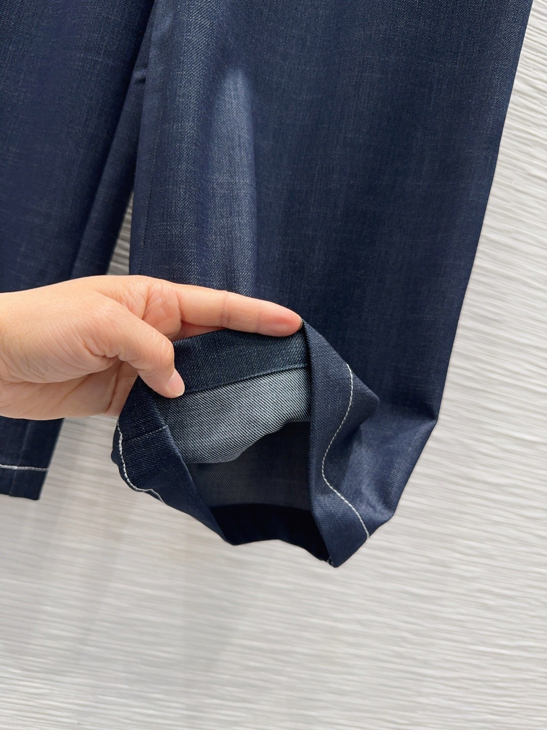 CD Wide-Leg Drawstring Dark Blue Polyester Viscose 351281