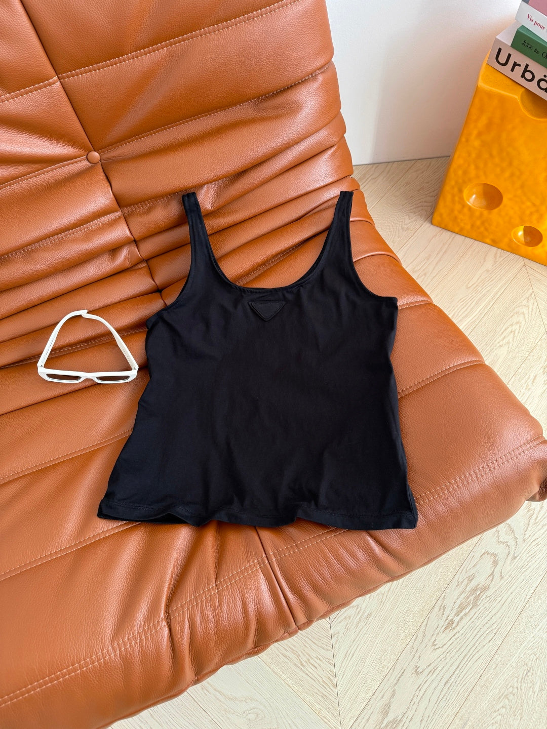 Prada Jersey Tank Top Black White Cotton 341365