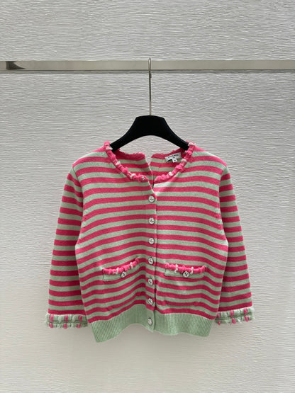 Chanel Cardigan Pink mix Gray Cachemire 232766