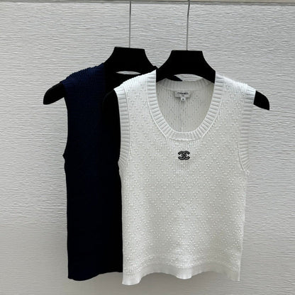 Chanel 2026 Round Neck Knitted Vest Viscose Polyamide 170631