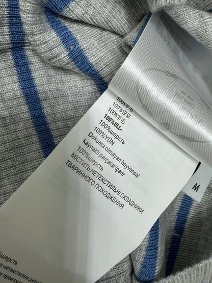 Prada Logo-Intarsia Striped Top Marble Grey Wool 351053