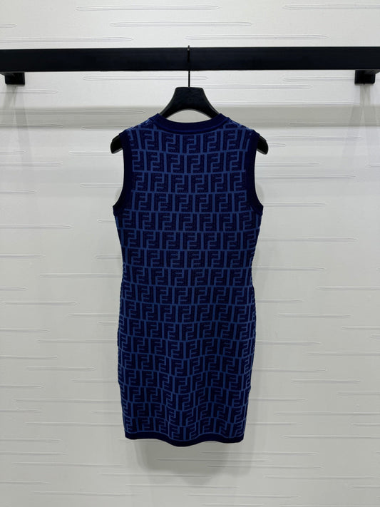 Fendi Blue Knit Mini Dress