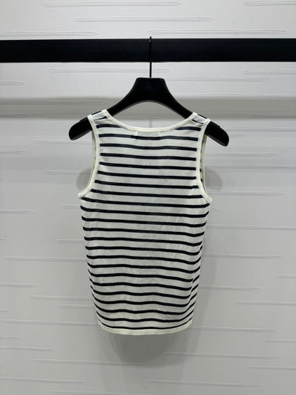 Dior 25 Striped Black White Tank Top