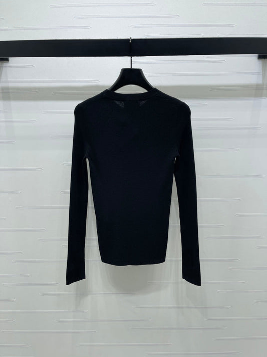 Prada Logo-Intarsia Wool Jumper Black Wool 351034