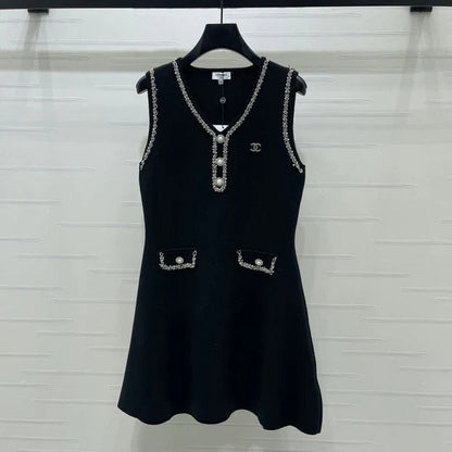 Chanel 2026 Vest Dress Black Wool Acrylic 136376