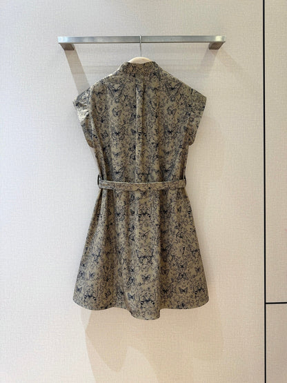 CD Butterfly Print Dress Cotton