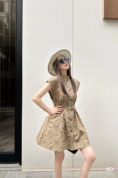 CD Butterfly Print Dress Cotton