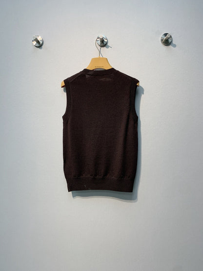 Miu Miu Sweater Vest Dark Brown Wool 342084
