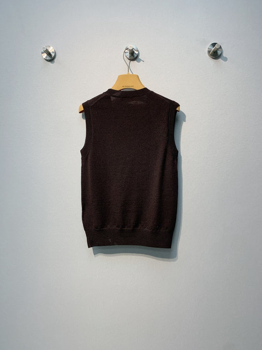 Miu Miu Sweater Vest Dark Brown Wool 342084