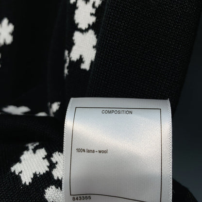 CC SS26 Flower Jacquard Knit Top Black Wool 350907
