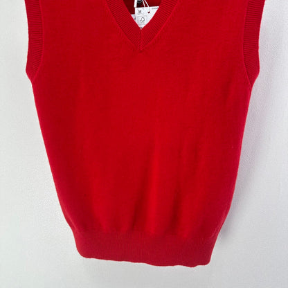 CC V-neck Vest Red Wool 346003