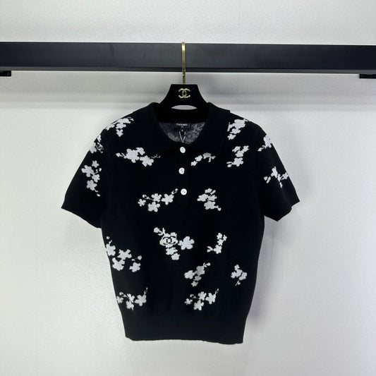CC Polo Black & White Wool 346019