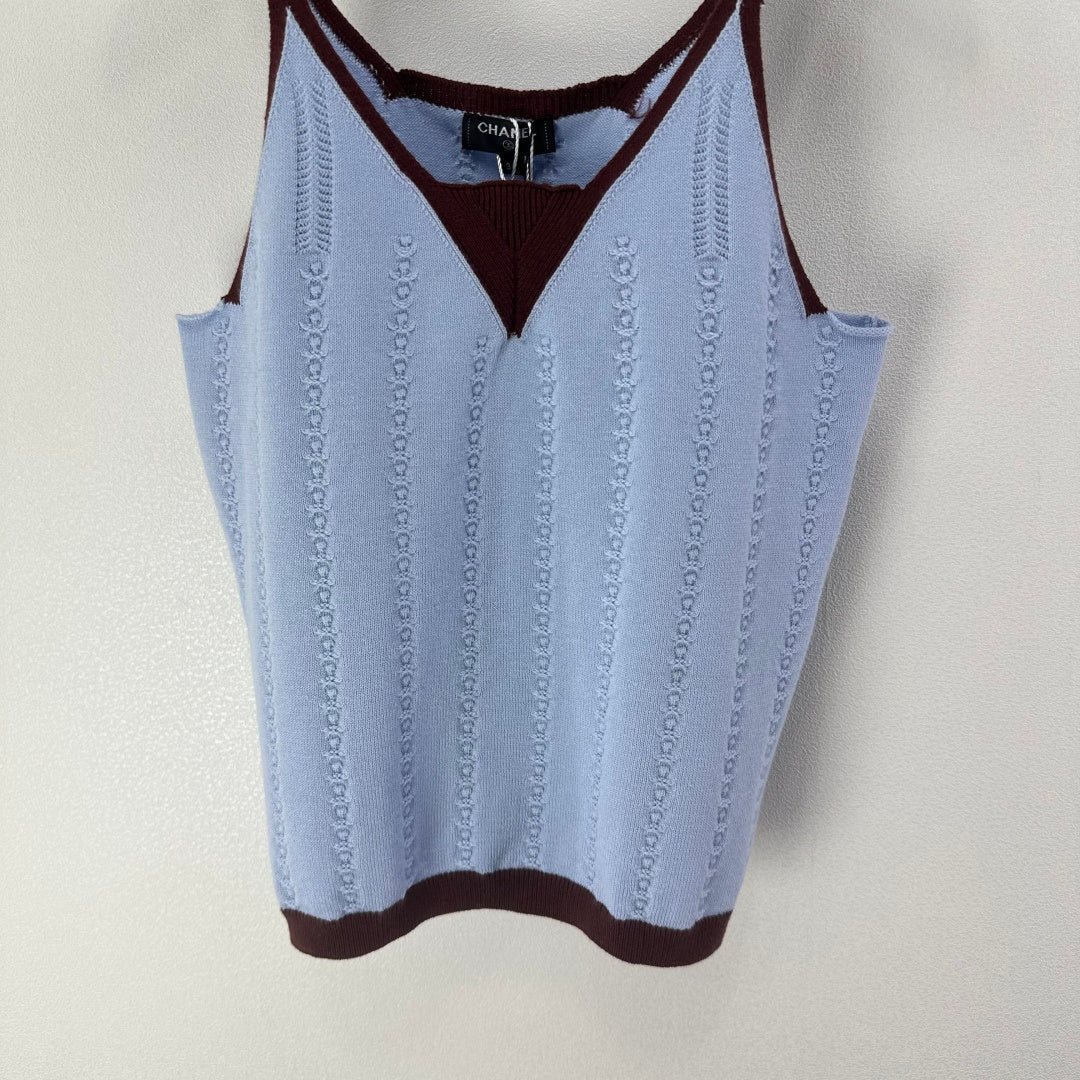 CC 26S Knit Cami Tank Top Blue Cotton 348993