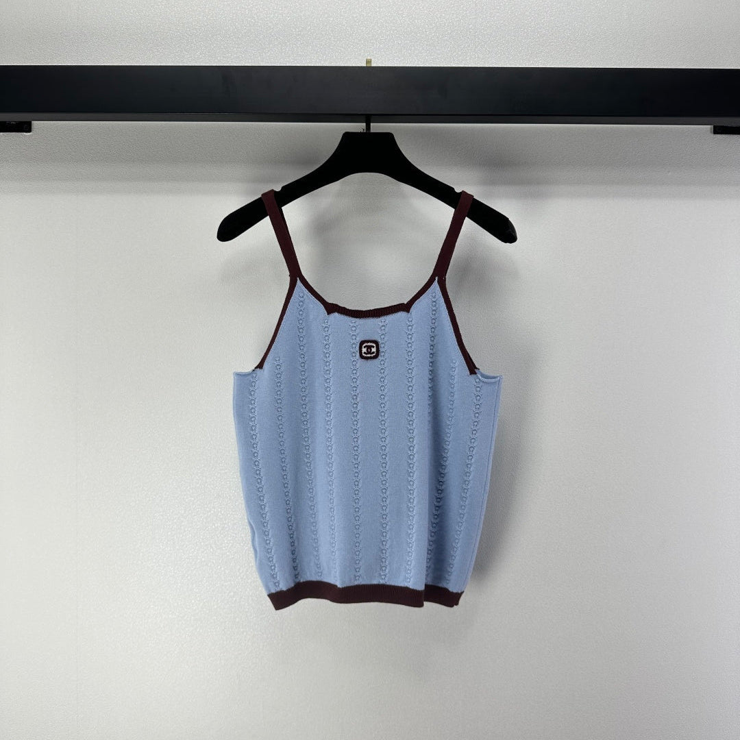 CC 26S Knit Cami Tank Top Blue Cotton 348993