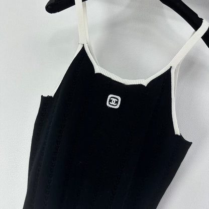 CC 26S Knit Cami Tank Top Black Cotton 348995