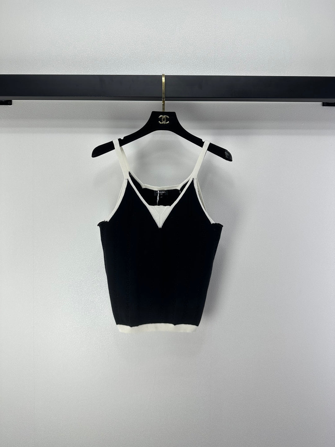 CC 26S Knit Cami Tank Top Black Cotton 348995